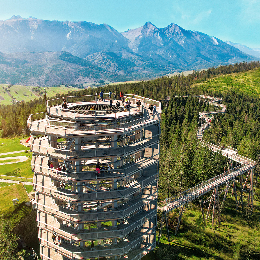 Ścieżka w koronach drzew Bachledka na Słowacji